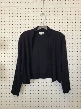 Calvin Klein Womens Black Open-Front Cardigan Sweater XL Lightweight Long-Sleeve